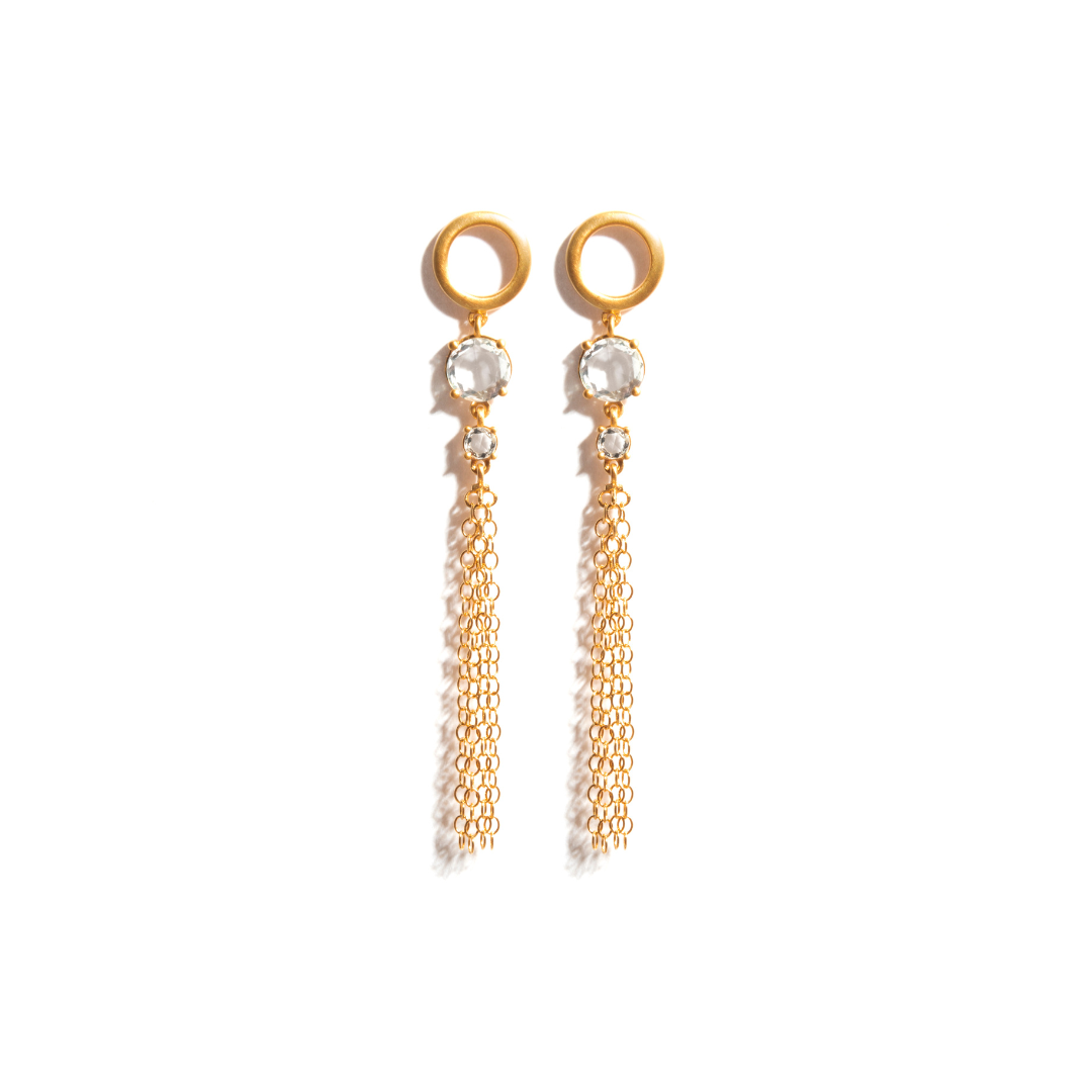 18K Tassel Drop Earrings